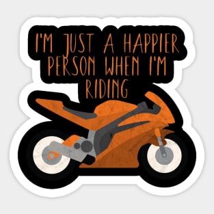 Motorcycle happier person riding Sticker